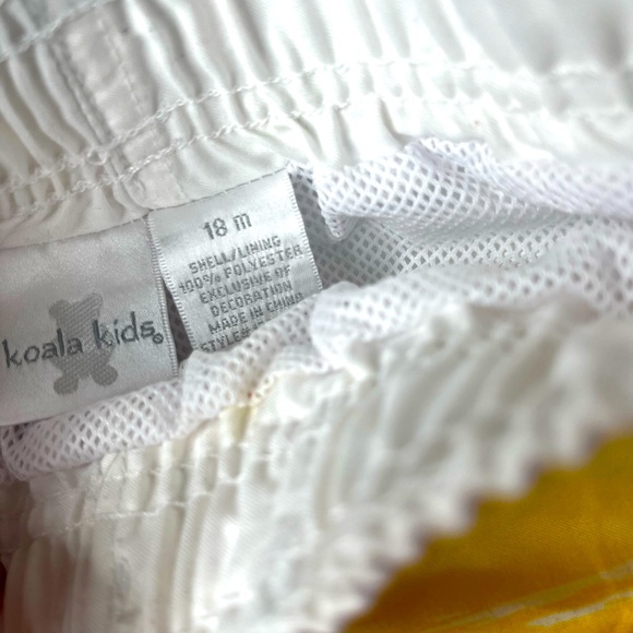 Koala Kids Boys 18M Orange & Yellow Stripe Swim Trunks - Picture 6 of 9